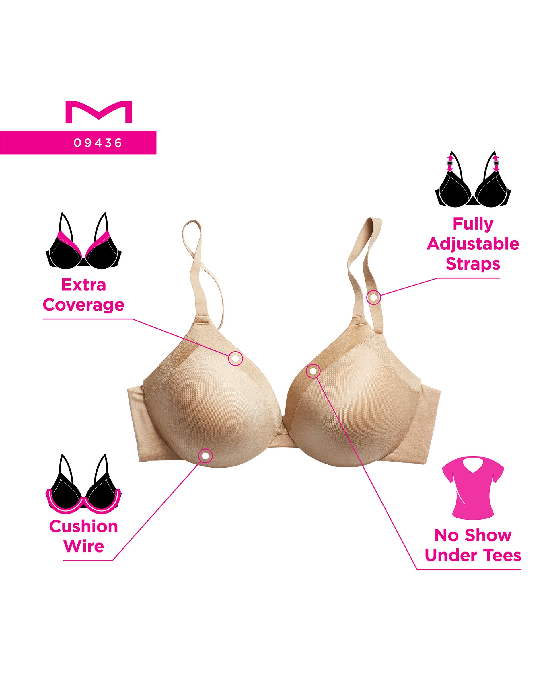 Comfort Devotion Cushioned Underwire Bra, Full Coverage, Convertible
