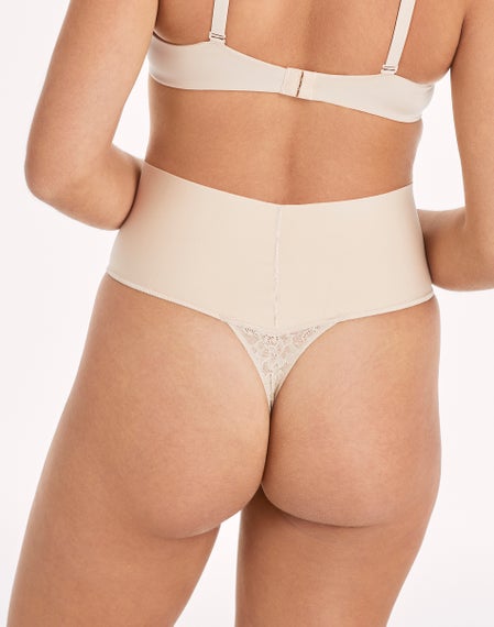 Lace Tummy Control Shapewear Underwear Thong, Breathable, Firm Control Lace Tummy Control Shapewear Underwear Thong, Breathable, Firm Control