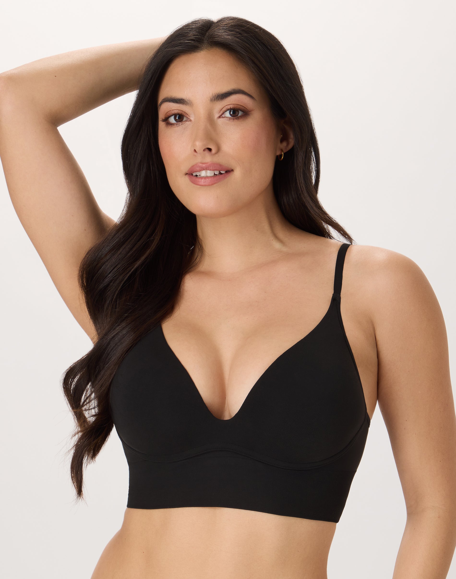 M Plunge Push-Up Bra, Seamless Convertible Longline Bralette (Plus