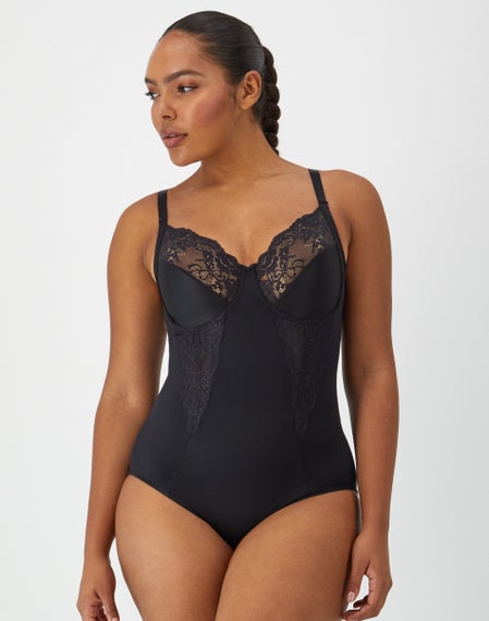 Ultra-Firm Tummy Control Shapewear Bodysuit with Built-In Underwire Bra