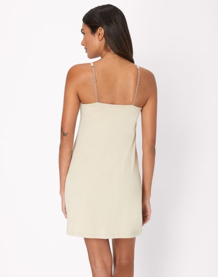 low back slip dress Danijela Pearl Back Slip Dress Champagne
