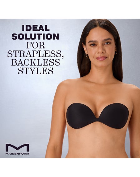 strapless bra for bridesmaid dress Maidenform Invisible Adhesive Black C Its wireless construction is 335 A-line V Neck Sleeveless Size:3/4 Leotard