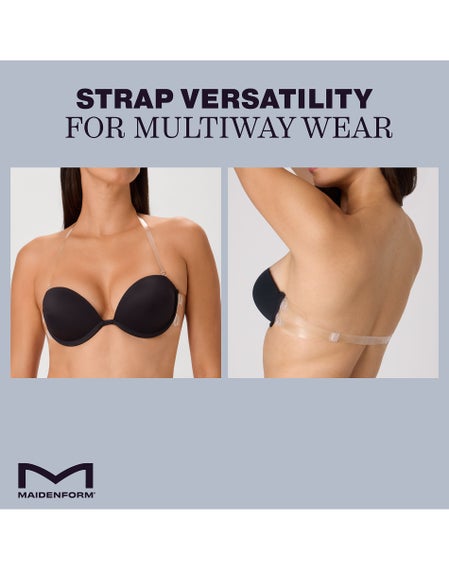 Maidenform Push-Up Adhesive Bra - Wireless & Reusable - Backless Strapless - No-Show & Smooth