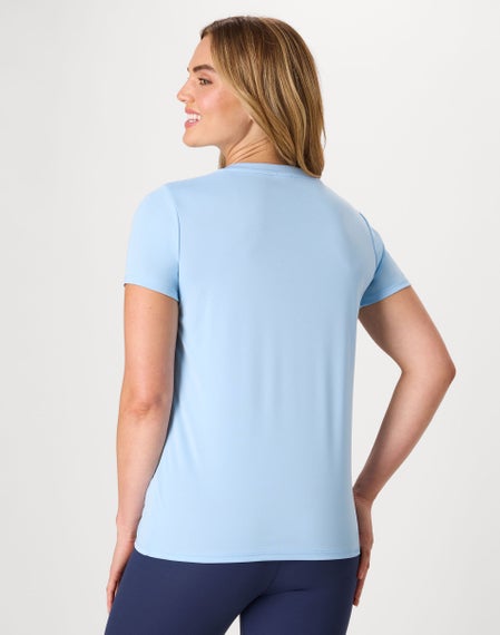 Hanes Sport Maglietta Tecnica Manica Corta Donna – Cool Dri Performance, UPF 50+, Light Blue, XX-Large