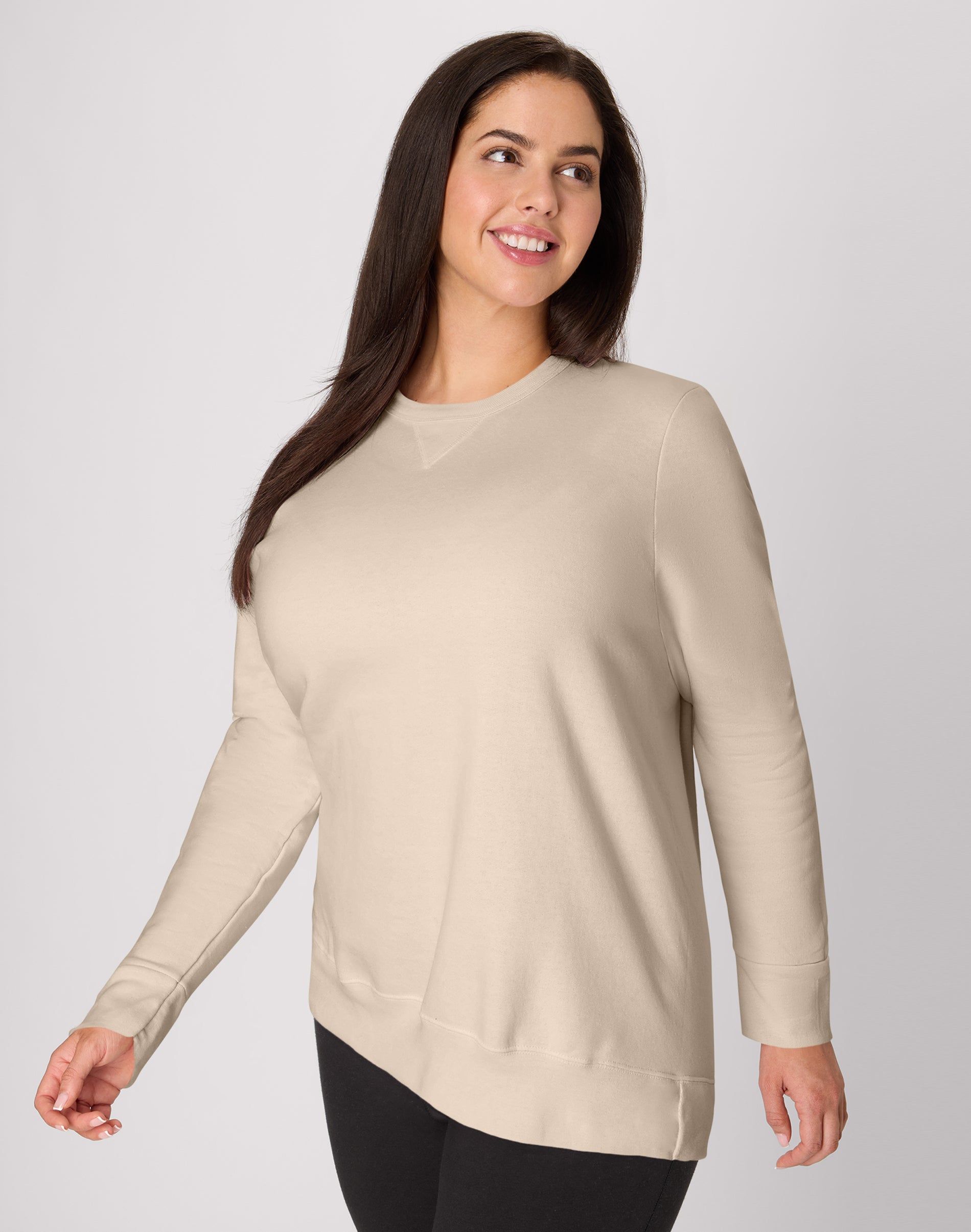 Hanes Just My Size EcoSmart Women's Fleece Sweatshirt, V-Notch