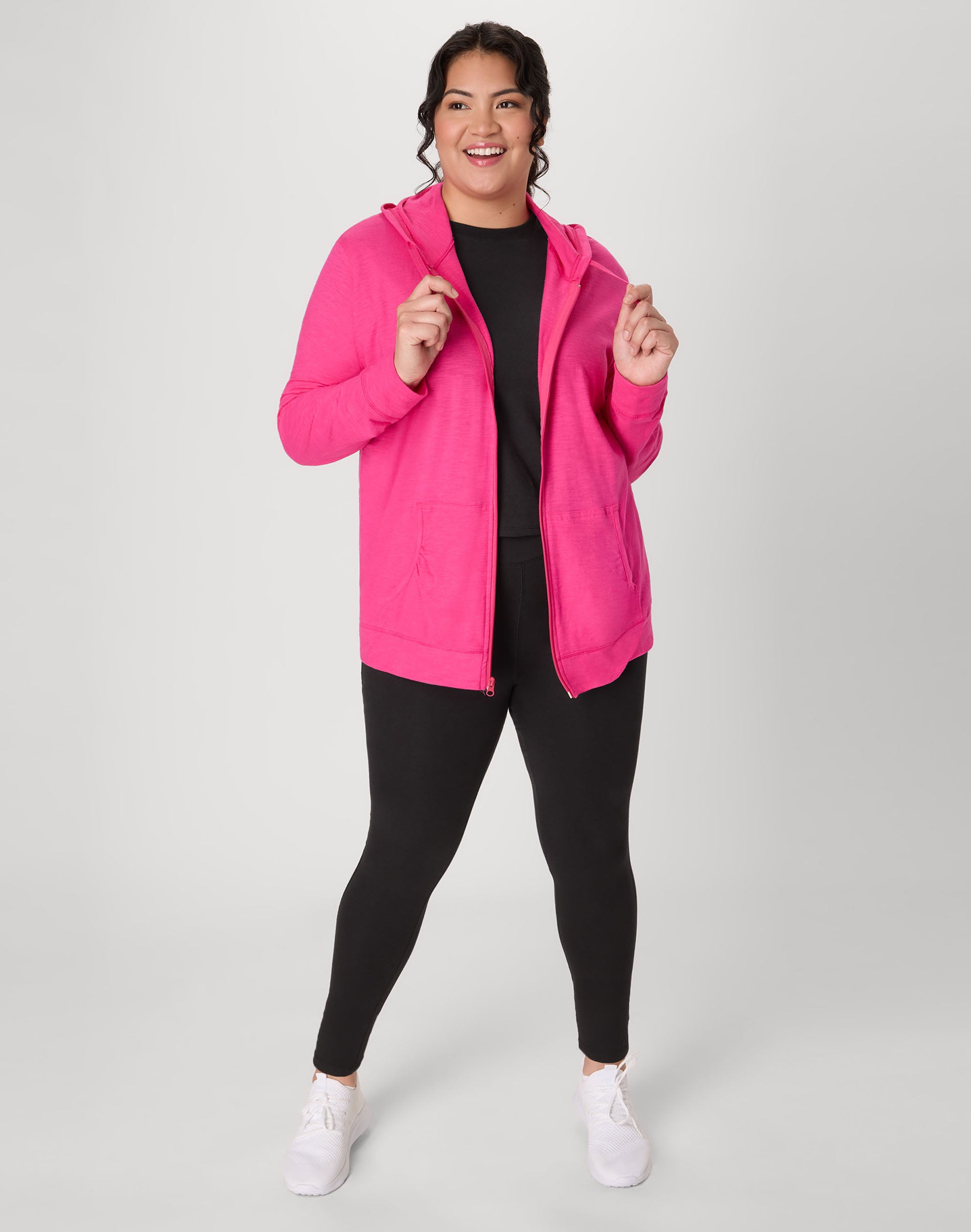 Hanes Just My Size Women's Full-Zip Slub Hoodie (Plus Size)