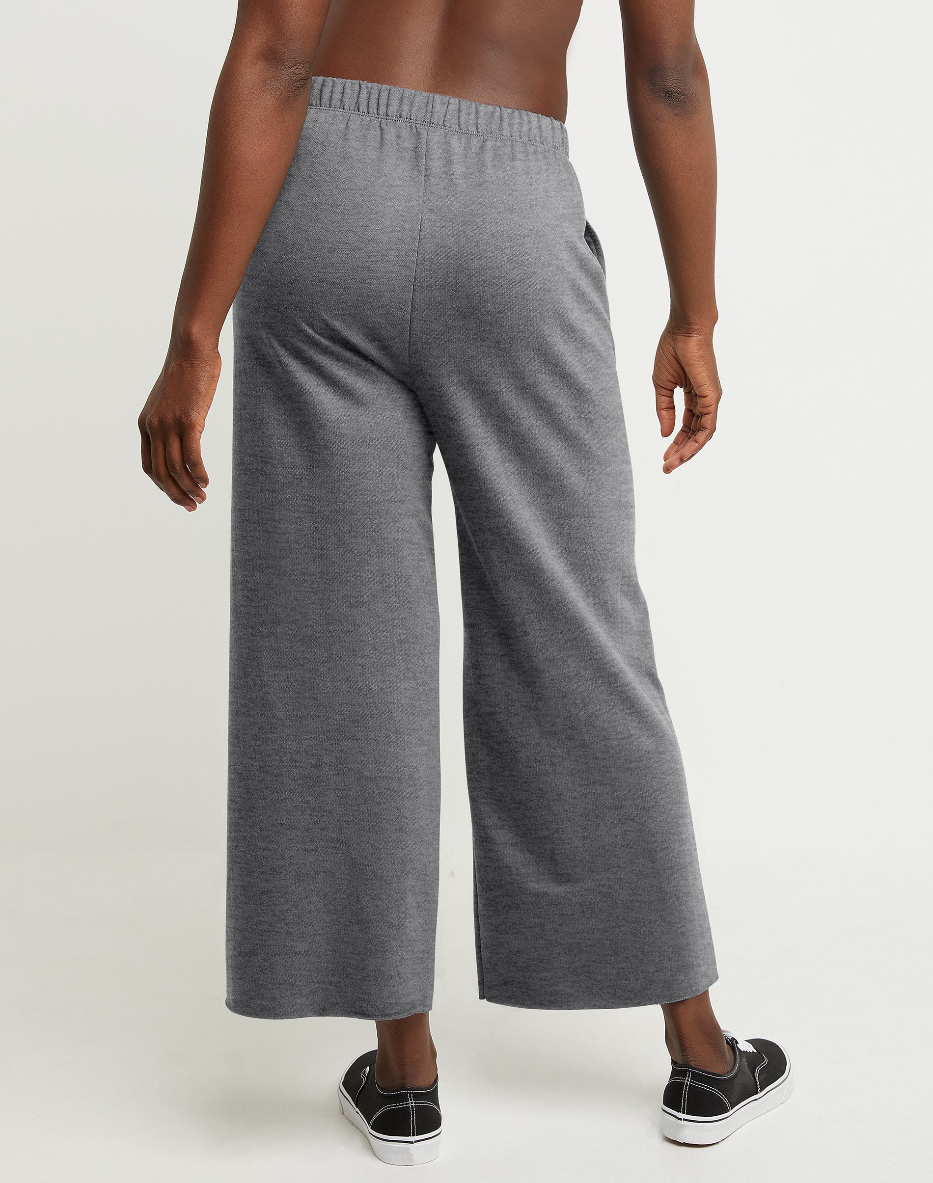 パンツ 00s gray linen cropped wide pants y2k Hanes Originals Women's French Terry Wide Leg Cropped Pants | Hanes