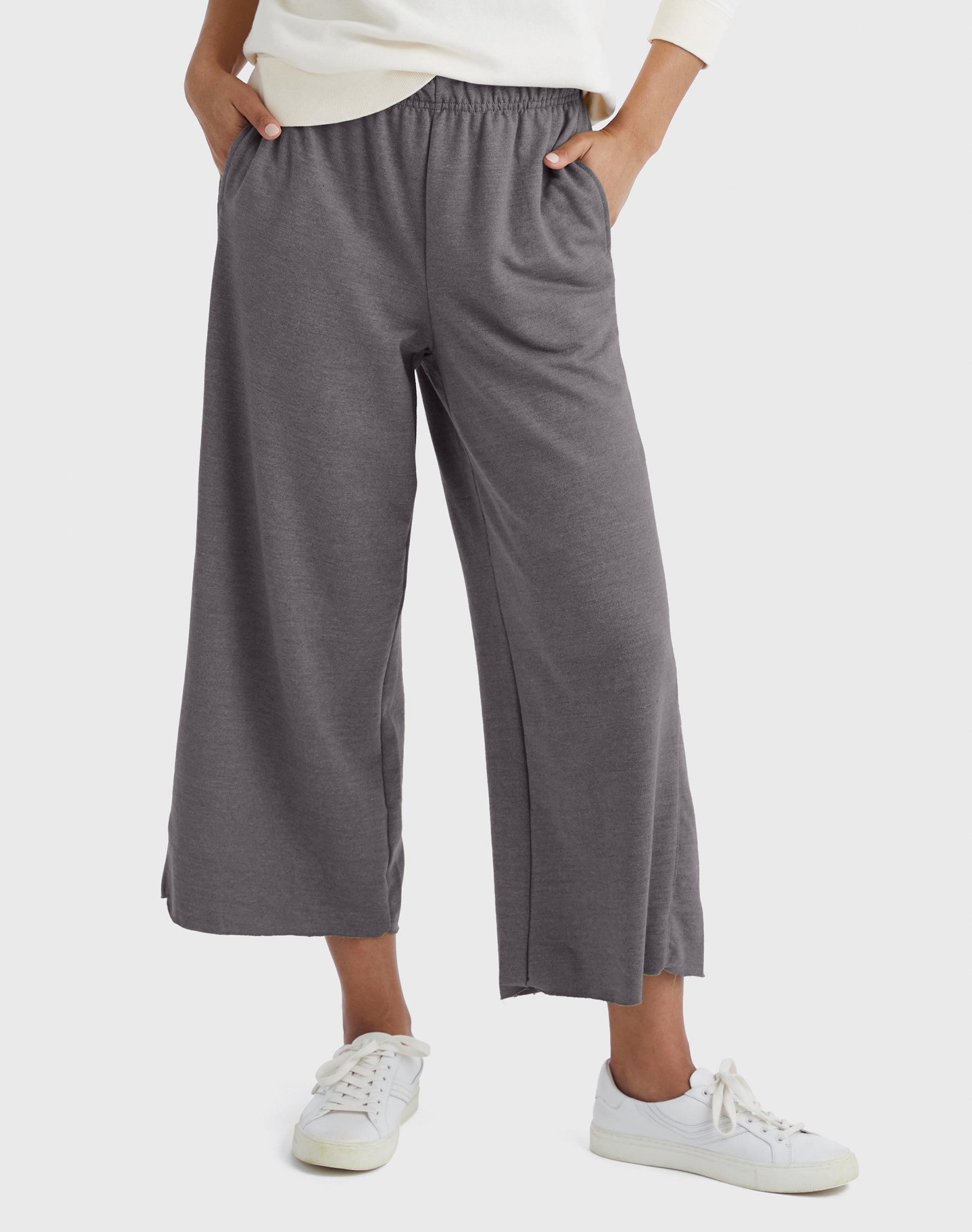 パンツ 00s gray linen cropped wide pants y2k Lani Wide-Leg Pants | Fifteen Twenty Clothing